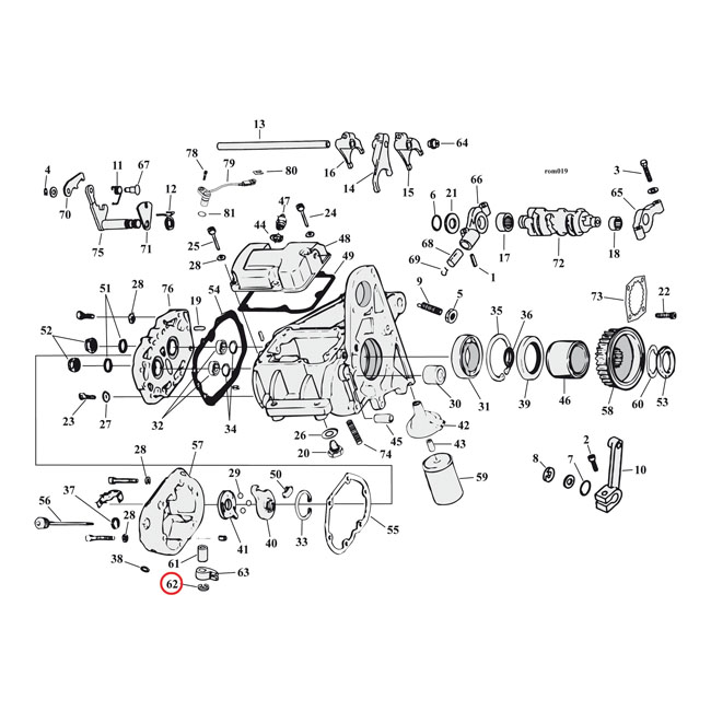 Retaining ring, clutch release lever stud