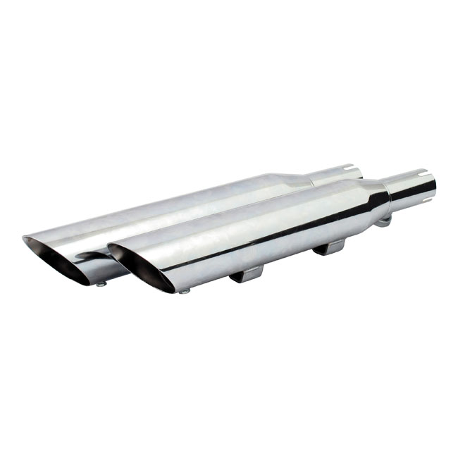 Slash Down slip-on muffler set 20" long chrome