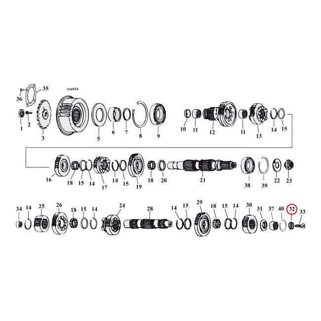 Retainer, transmission countershaft