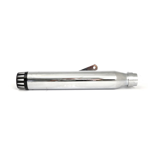 Rage universal muffler 17" long chrome with black end cap