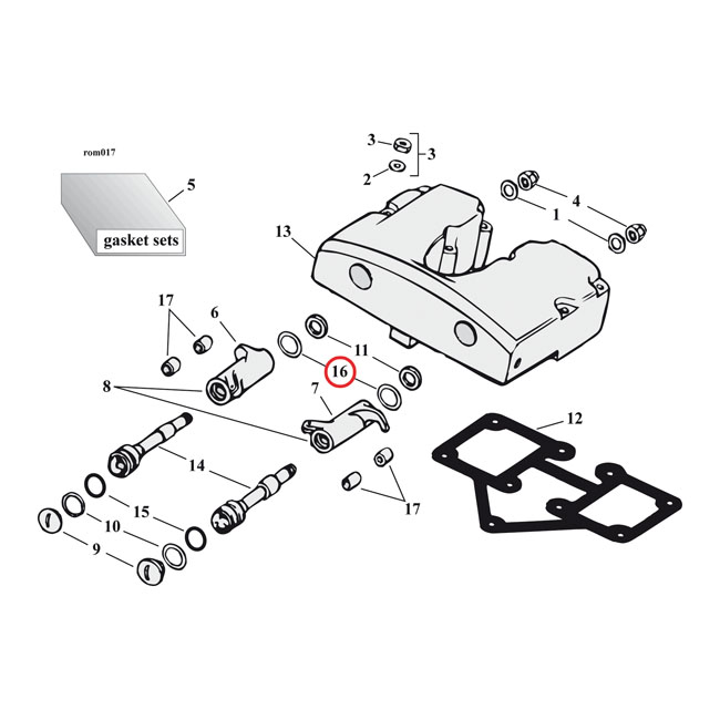 Rocker arm shim set Shovel .010"