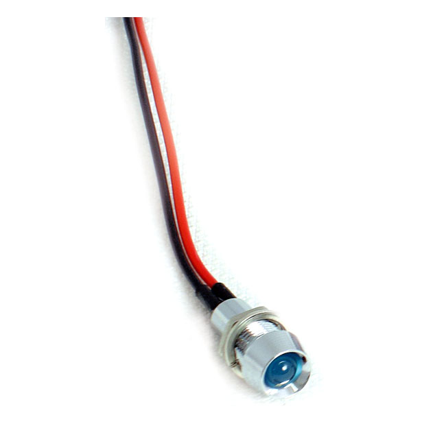 Custom LED indicator light. 1/4", blue