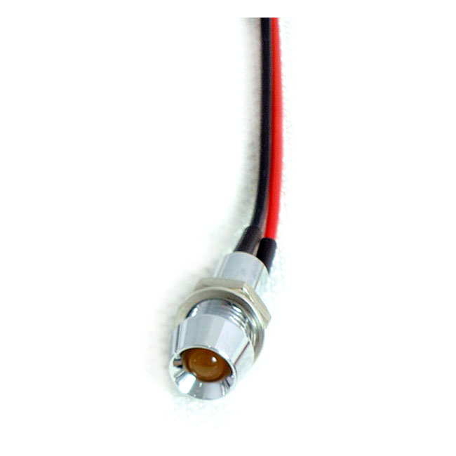 Custom LED indicator light. 1/4", amber