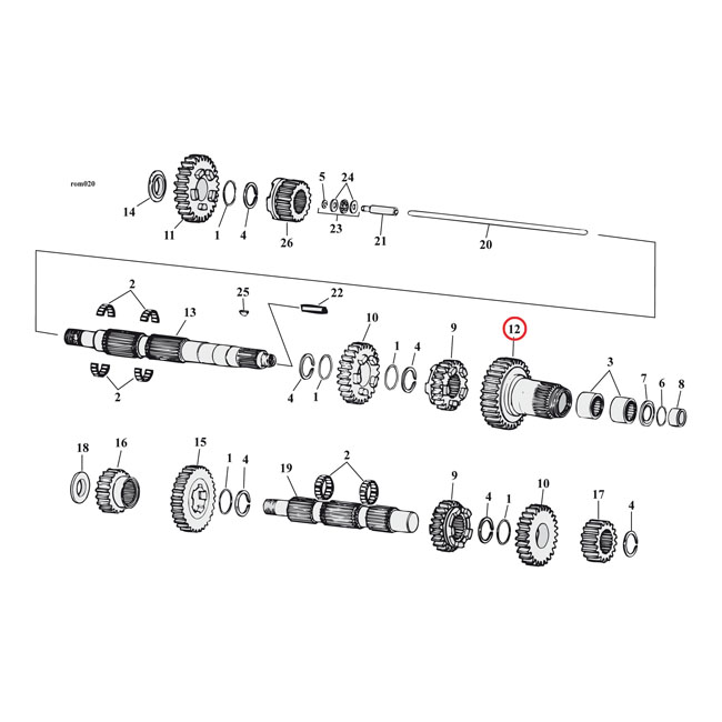 Andrews, 5th gear mainshaft (main drive gear)