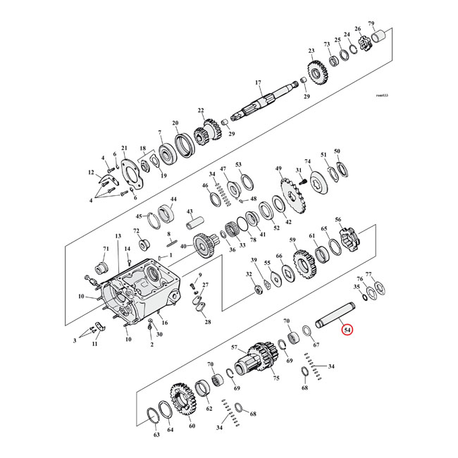 Andrews, 4-speed transmission countershaft