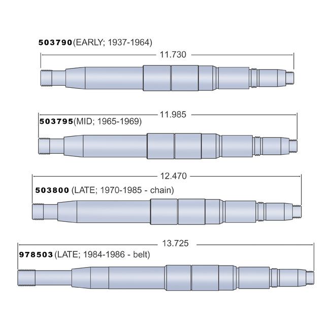 Andrews, 4-speed transmission mainshaft