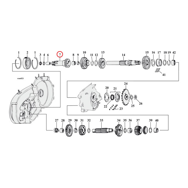 Andrews clutch gear, transmission mainshaft . 17T