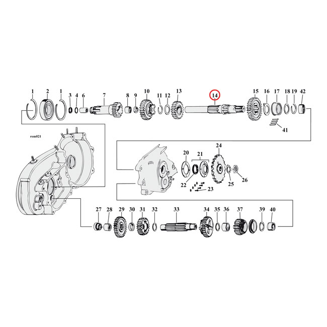 Andrews, transmission mainshaft KH, XL