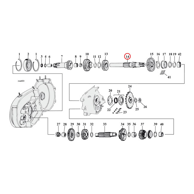 Andrews, transmission mainshaft XL