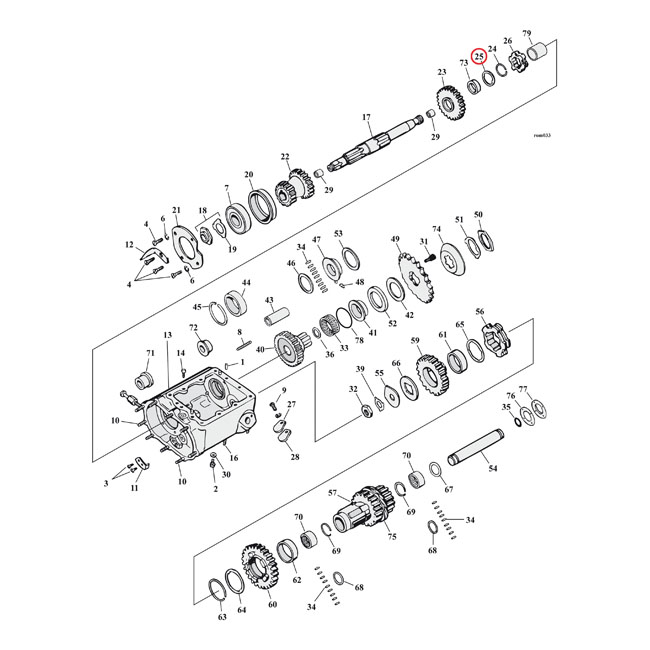 Washer, transmission mainshaft 2nd & 3rd gear -.005"