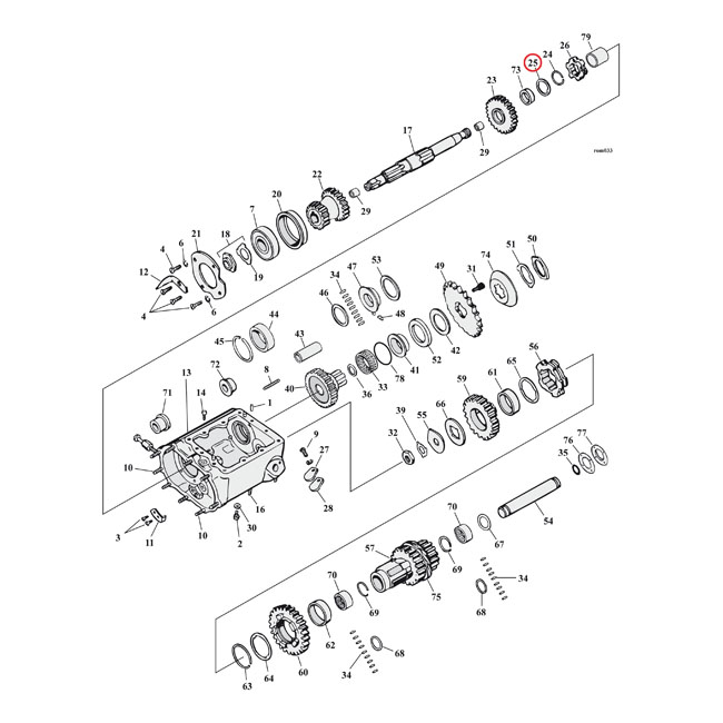 Washer, transmission mainshaft 2nd & 3rd gear +.005