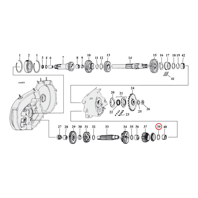 Thrust washer, countershaft 1st gear .050"