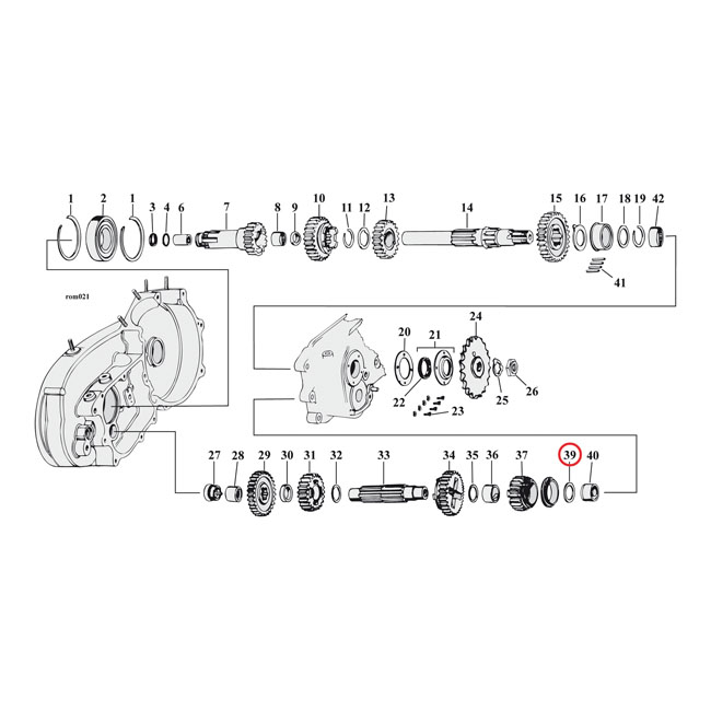 Thrust washer, countershaft 1st gear .065"