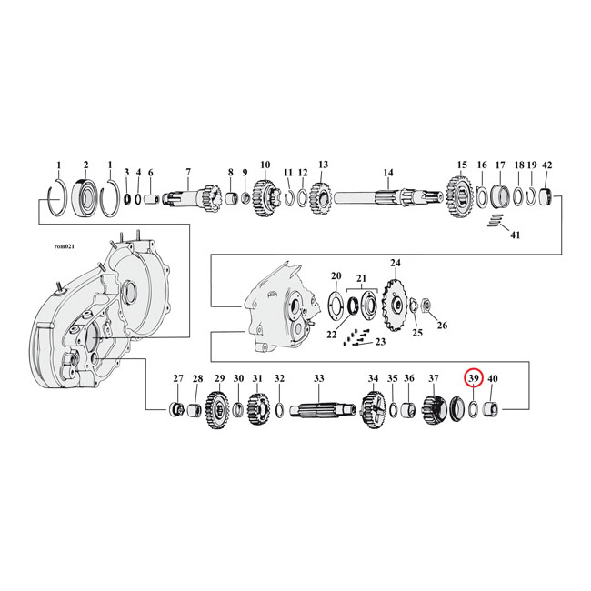 Thrust washer, countershaft 1st gear .070"