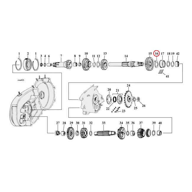 Thrust washer, transmission mainshaft, right side .050"