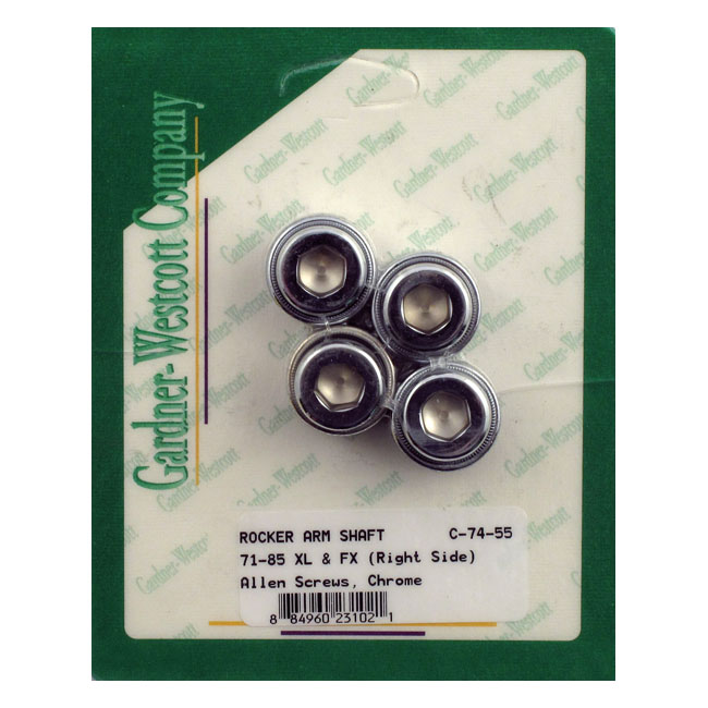 GW, rocker shaft end plug set. Allen style. Chrome