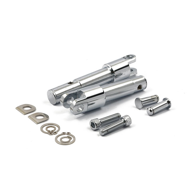 Foot peg conversion bracket kit. STD length. Chrome