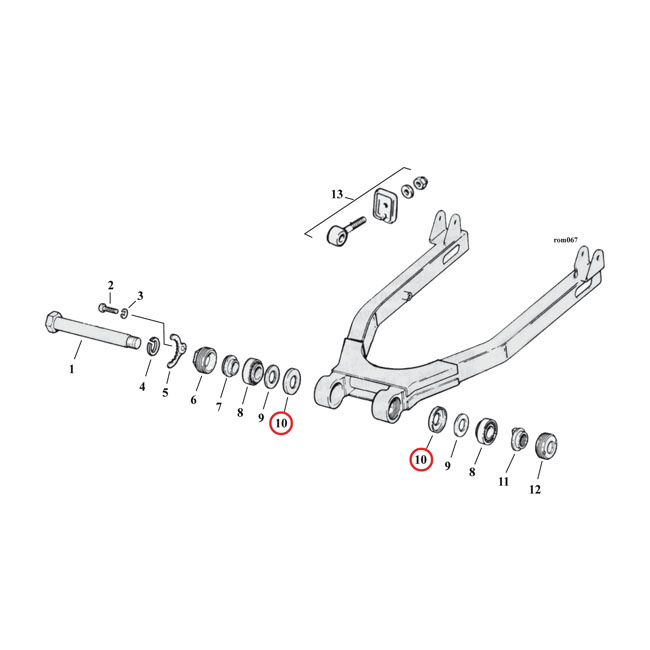 DUST SHIELD, SWINGARM BEARING