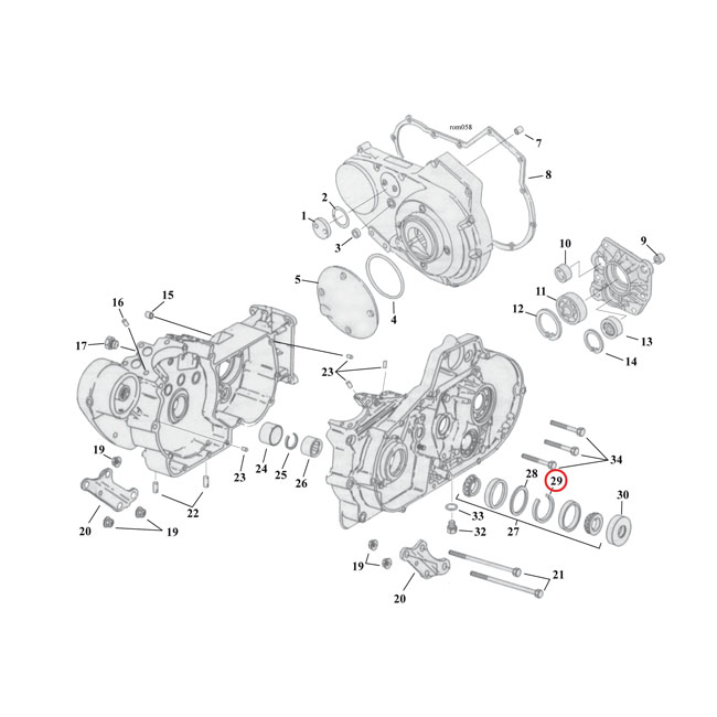 Retaining ring, sprocket shaft bearing