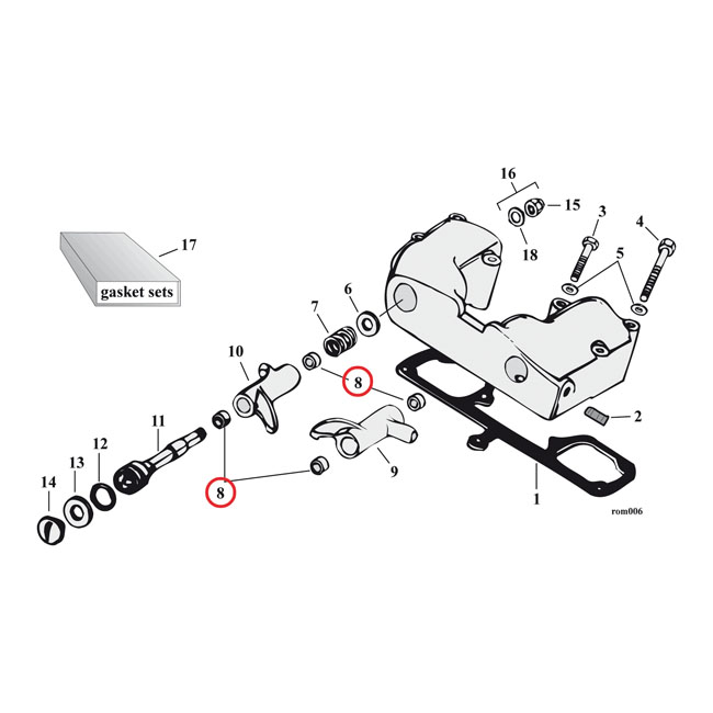 JIMS, rocker arm bushing set