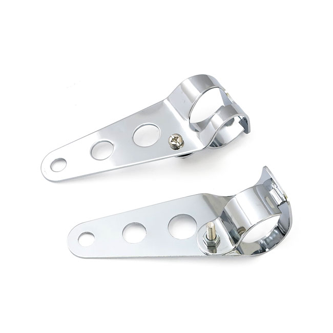 Frisco, side mount headlamp bracket set. Chrome