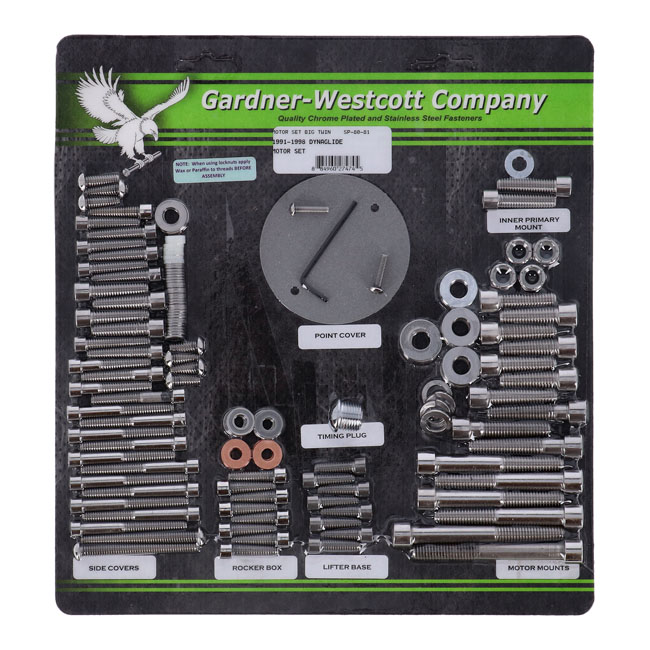 GW MOTOR SCREW SET, POLISHED SS ALLEN