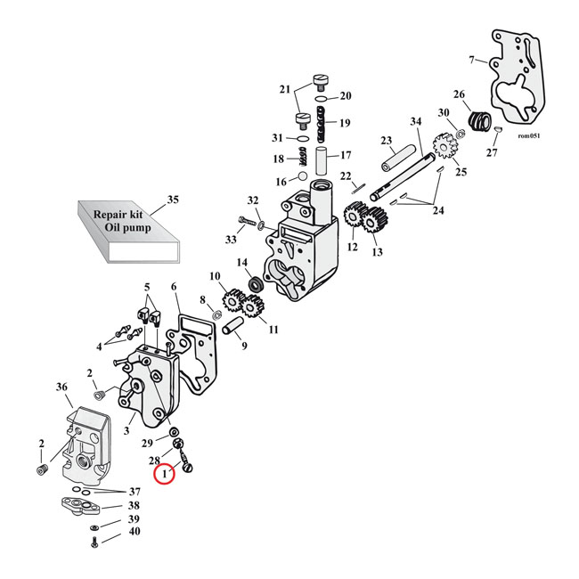 CHAIN OILER ADJ. SCREW (SLOTTED)