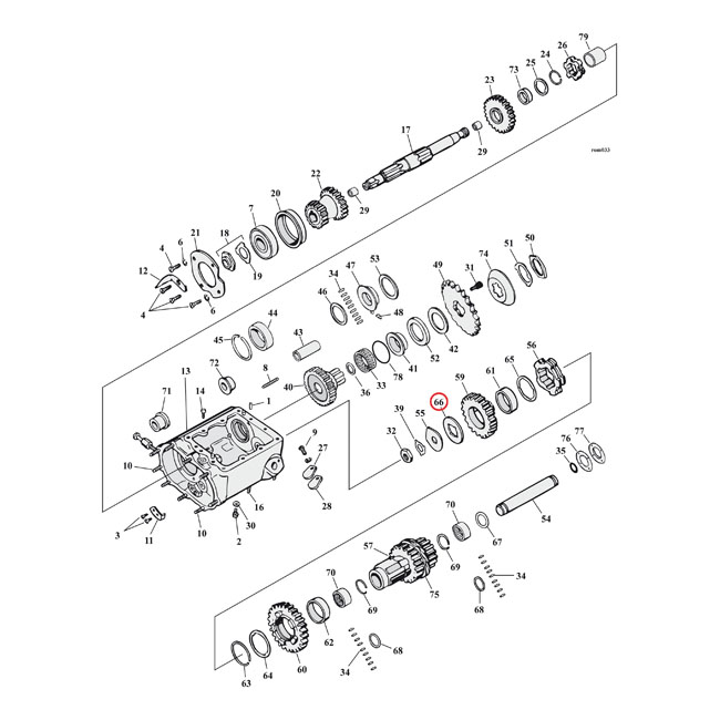 Washer, transmission countershaft gear end .074"