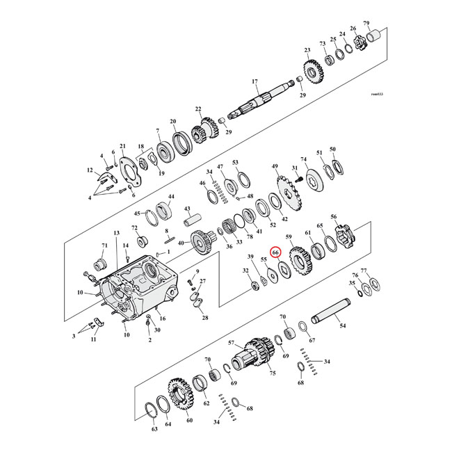 Washer, transmission countershaft gear end .105"