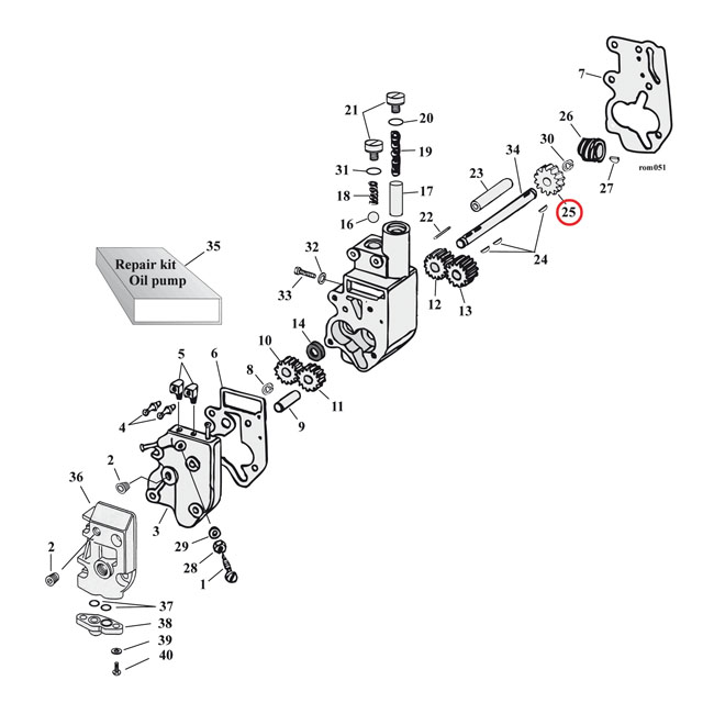 JIMS, oil pump driven gear. 24T