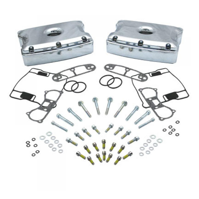 S&S, die-cast rocker cover kit. Chrome