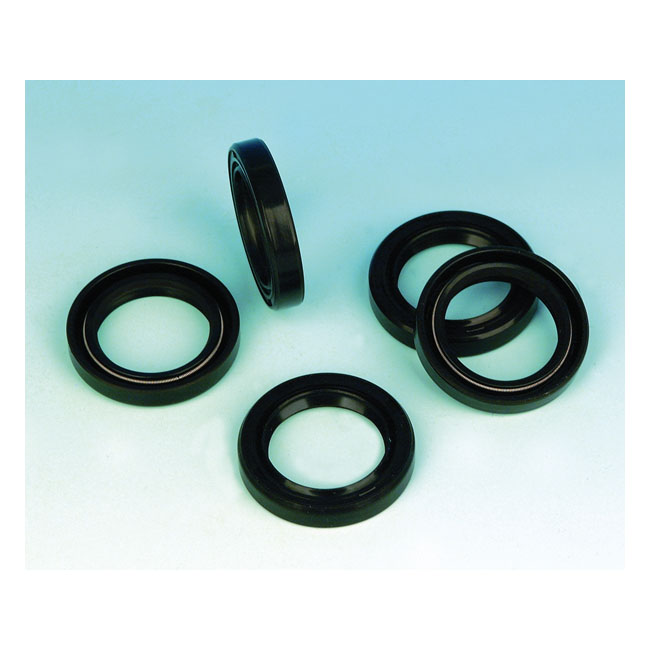 James, camshaft seal. Double lip. Rubber OD