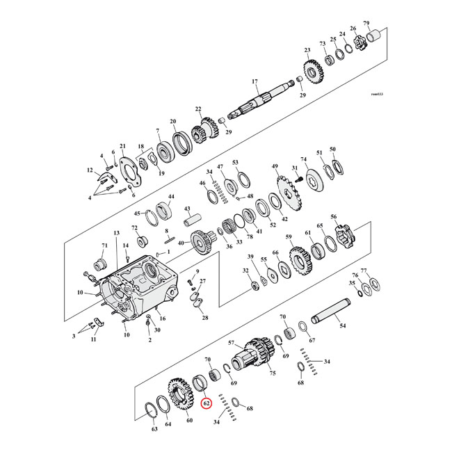 JIMS, transmission bushing countershaft 1st & 2nd gear