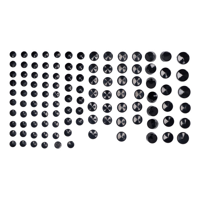 Smoothtopps, push-on cover set (111pc). Black