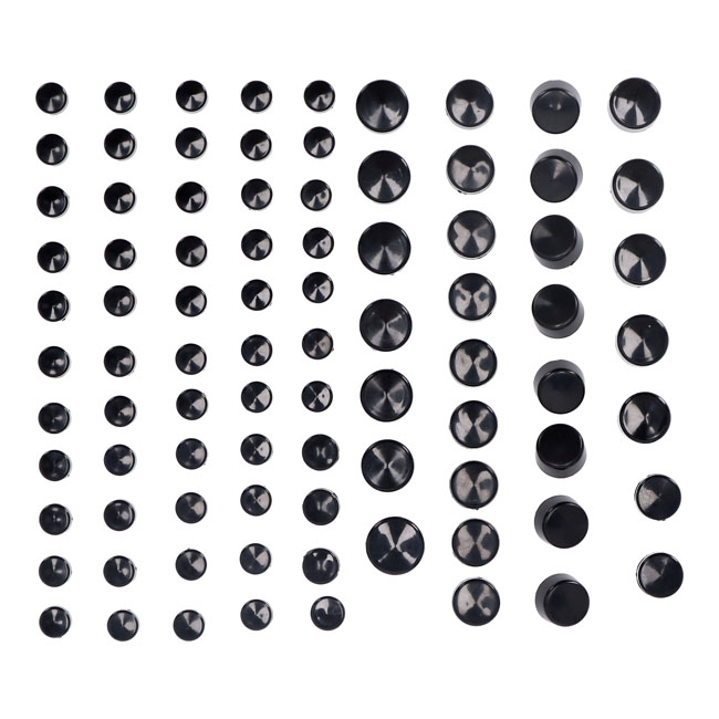 Smoothtopps, push-on cover set (86pc). Black