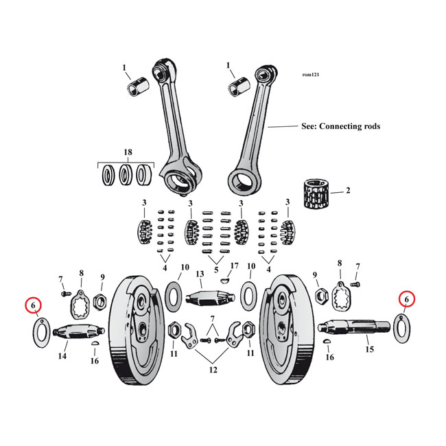 Flywheel washer SV, .074" (outside)