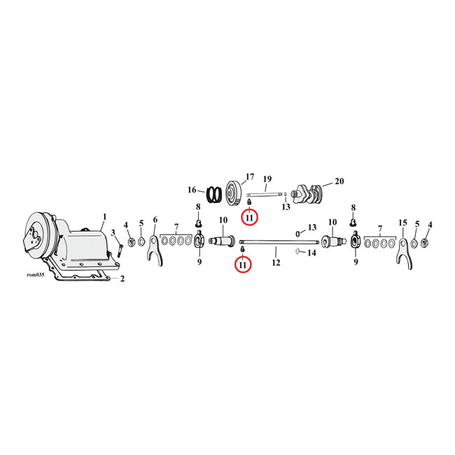 Lock screw, shifter cam shaft / shifter fork shaft