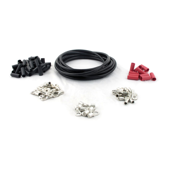 All Balls, custom 25 foot battery cable kit. Black