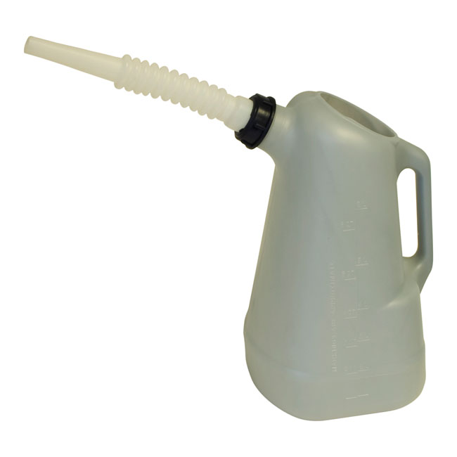 Lisle, 6 quart oil filler can. White spout