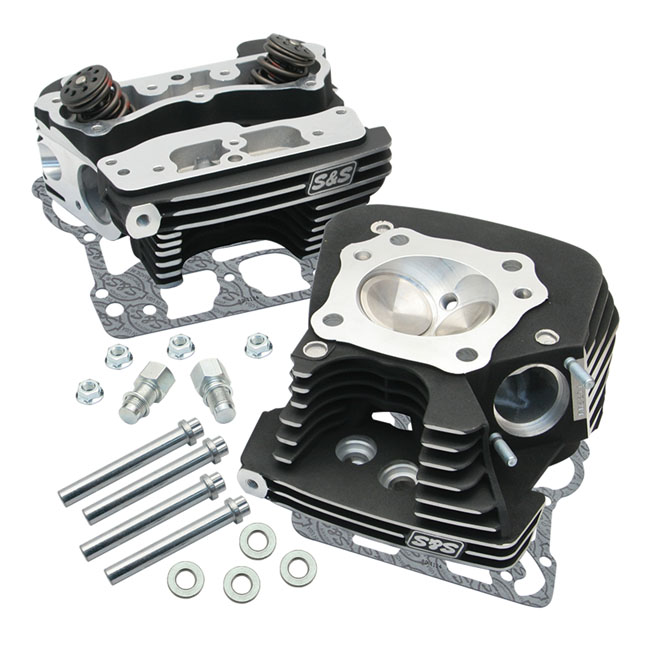 S&S, cylinder head kit. Black .650" lift