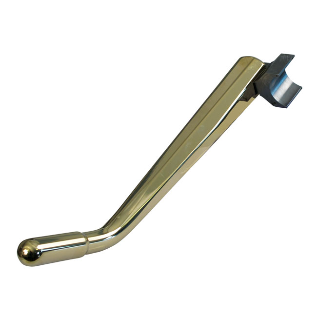 K-Tech, weld-on Diamond jiffy stand. Polished brass