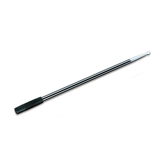 Kuryakyn, Billet antenna, round/grooved. Black & raw alu