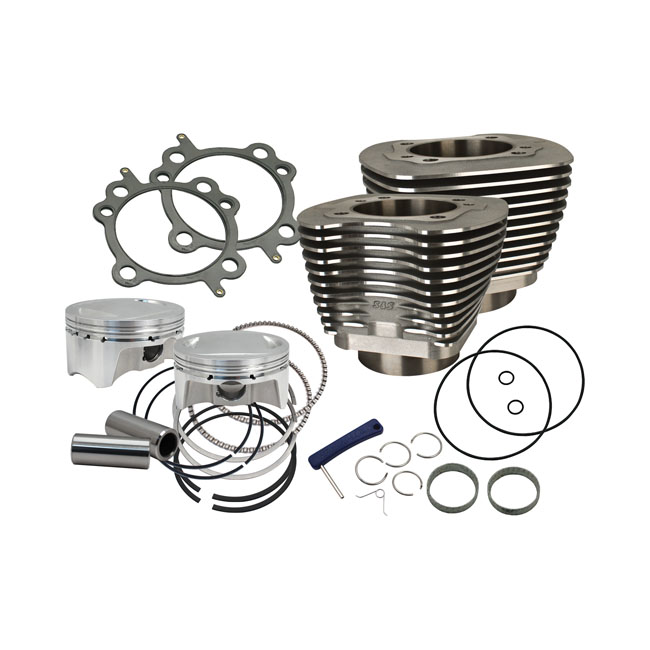 S&S, 88" to 100" conversion cylinder & piston kit. Black