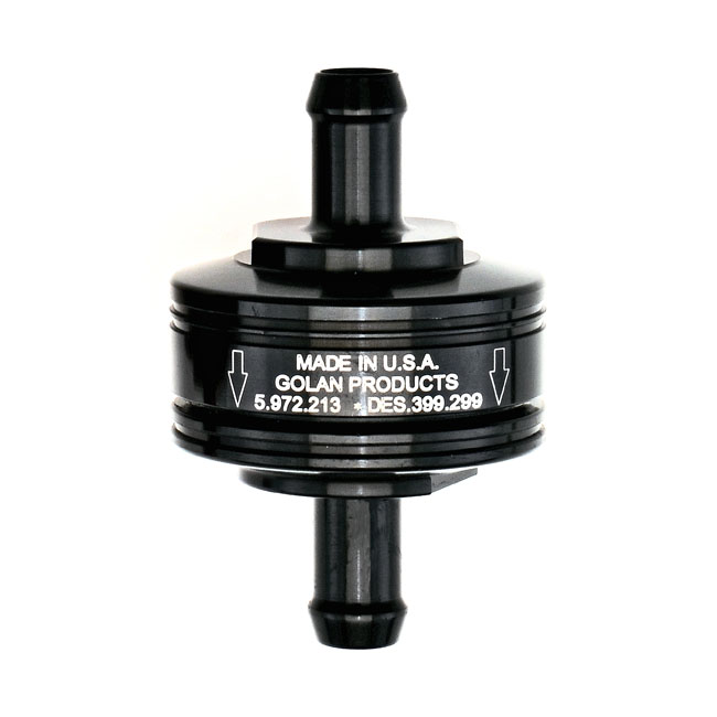 Golan super mini fuel filter 1/4" (6 mm). Black anodized