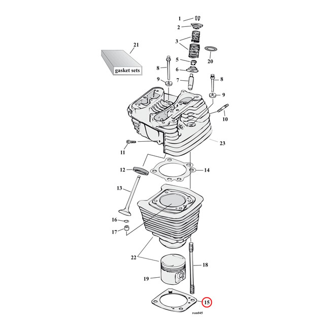 Cometic, cylinder base gasket set FR/RR. .020" RCS