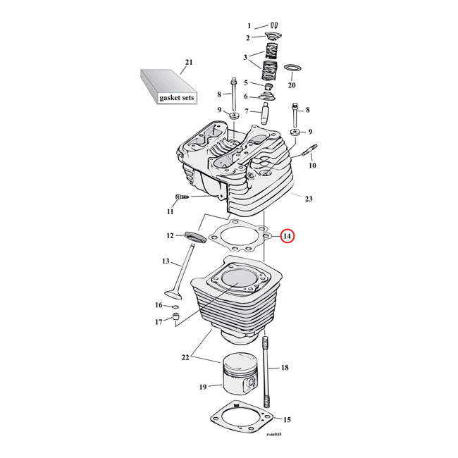 Cometic gasket set, cylinder head. 3.5" bore .060" MLS