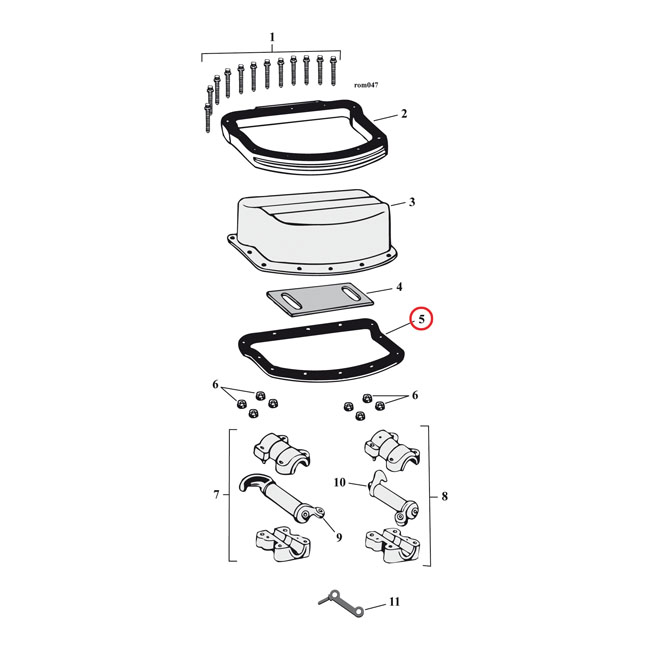 Cometic, rocker cover gasket. Fiber, thin