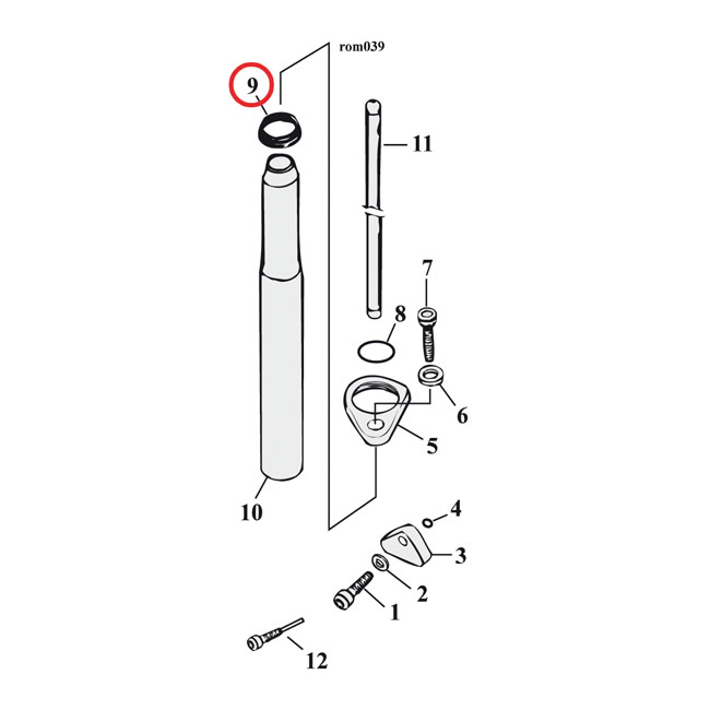 Cometic, pushrod cover o-ring. Upper