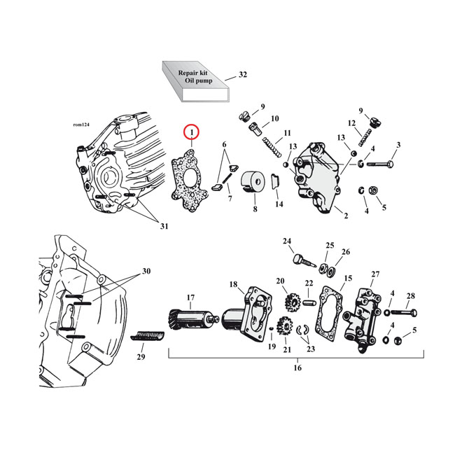 Cometic, oil pump side mount gasket. Fiber