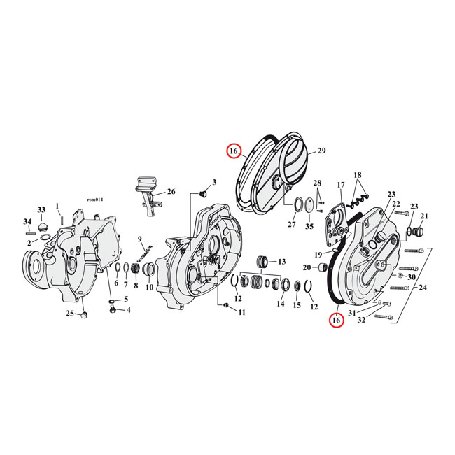 Cometic, gasket primary cover. .031" fiber